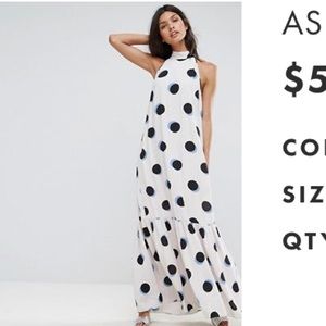 ASOS tiered spot maxi dress